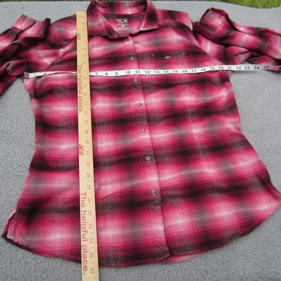 Mountain Hardwear Shirt Women's 14 Plaid‎ Red/Black Pockect Long sleeves Outdoor - Picture 8 of 11